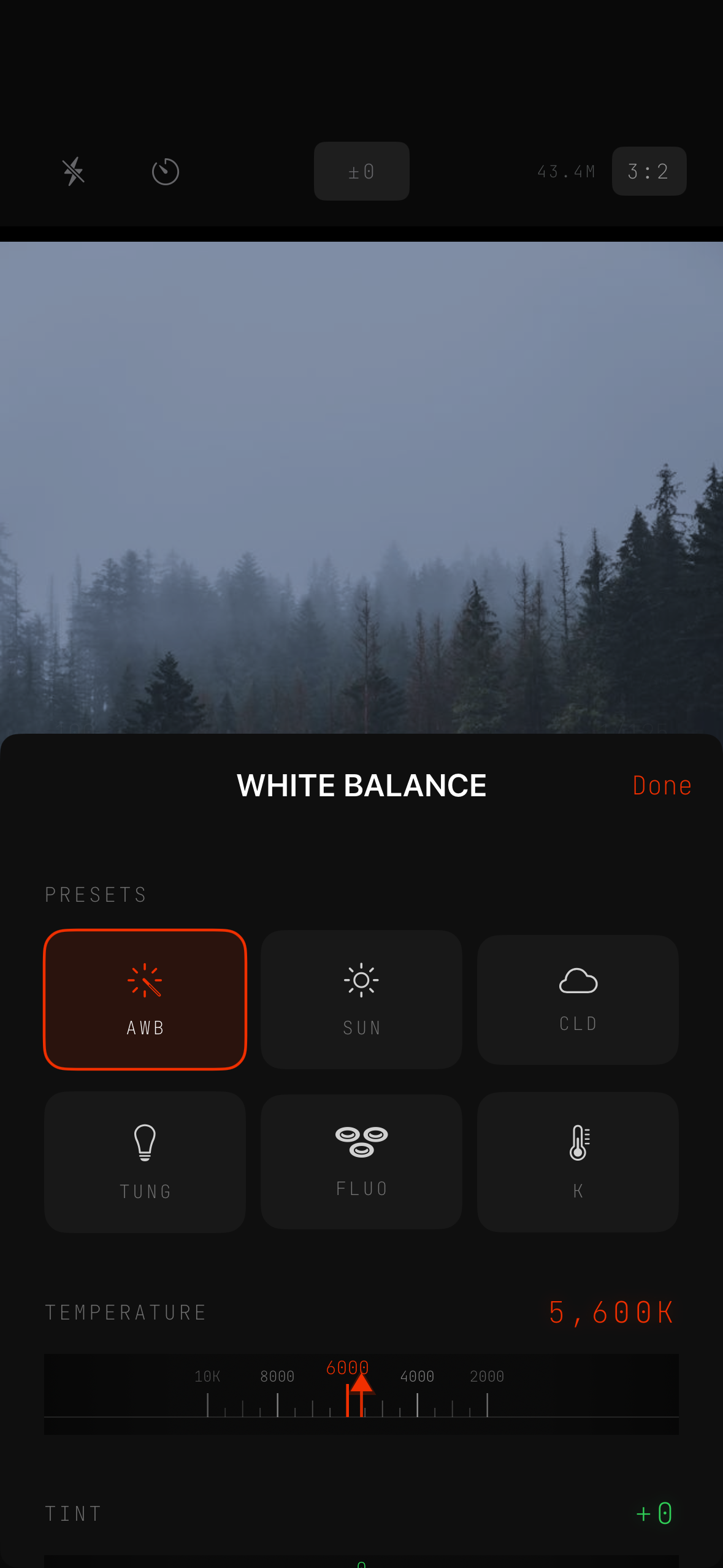 White balance precision controls